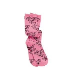 Women's Black Pink Label Socks
