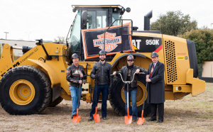 Harley-Davidson District Manager Gary Barnes; Texas Harley General Manager Neil Noble; Texas Harley Owner Adam Smith; Bedford Mayor Jim Griffin