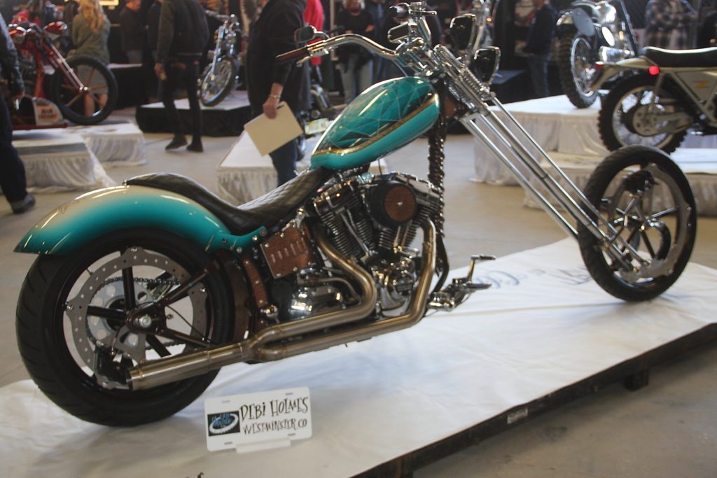 Debii Holmes's chopper built by Irish Rich Ryan, and she helped!