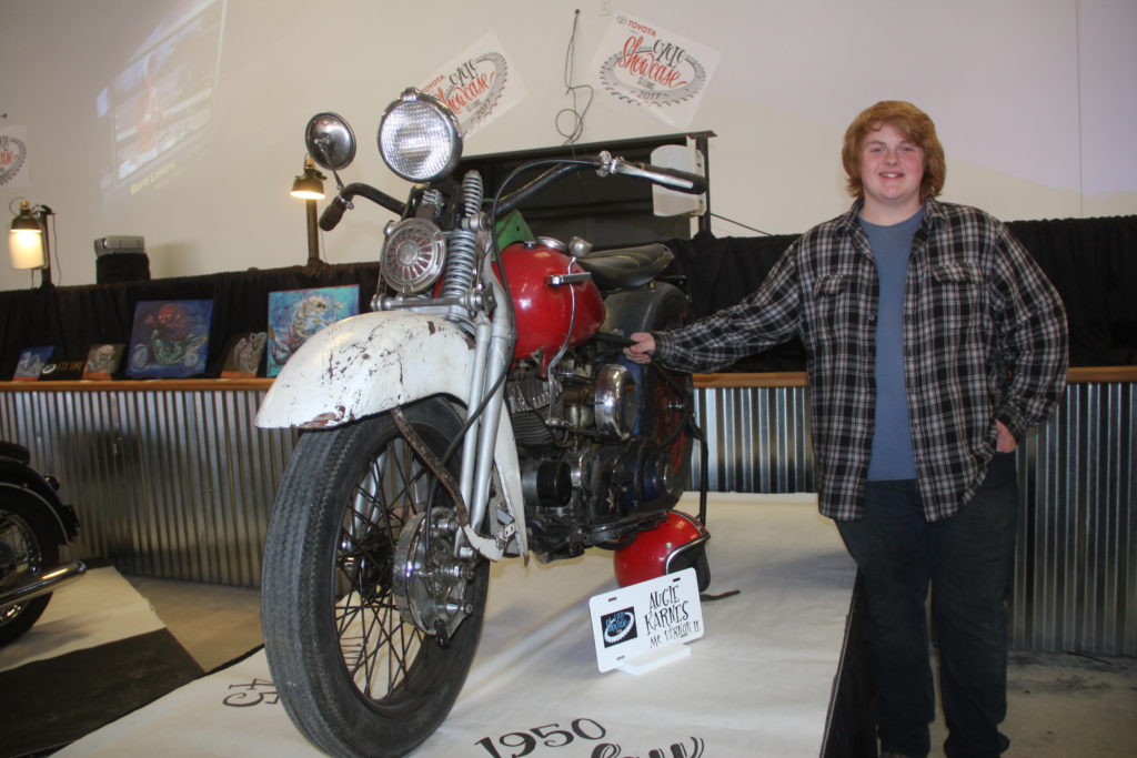 Augie Karnes, only 16-years oldm showed his very own 1960 Harley-Davidson WL. THAT'S what kids today are doing and it's awesome.