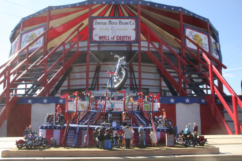 Yep, that's a mini Wall of Death diorama sitting in front of the real one! A fan from Chicago, Chuck Weber, made it and brought it to St. Louis for its debut.