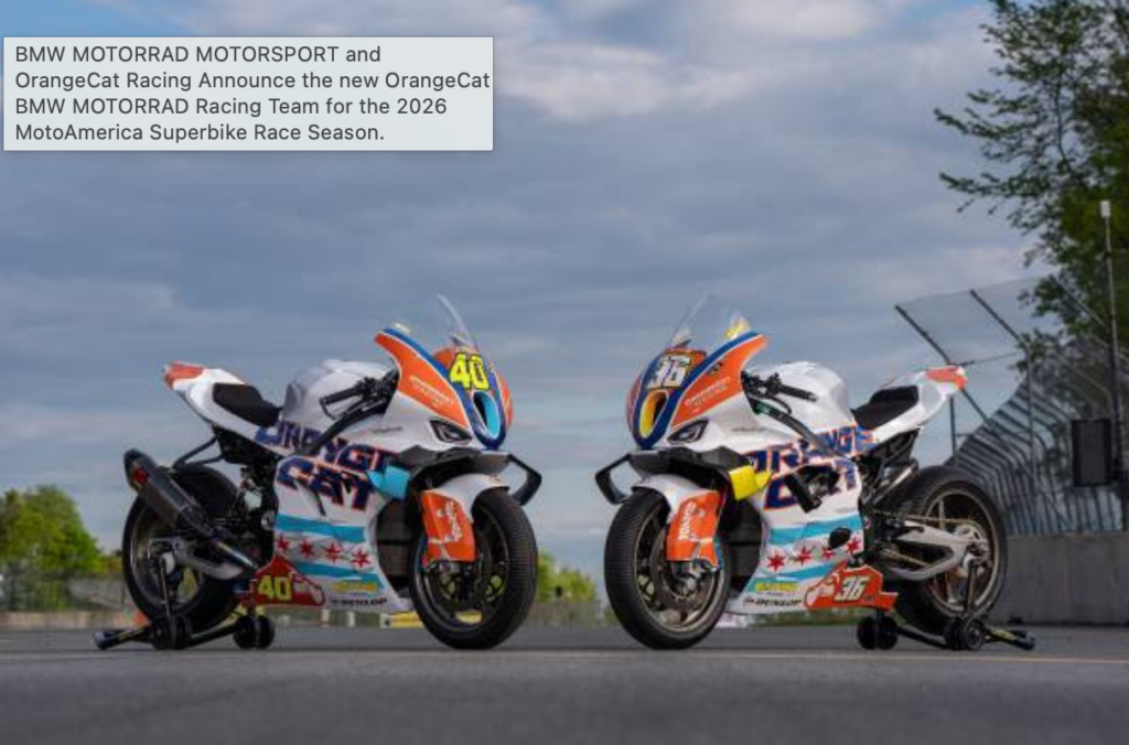 BMW MOTORRAD MOTORSPORT and OrangeCat Racing Announce the new OrangeCat ...